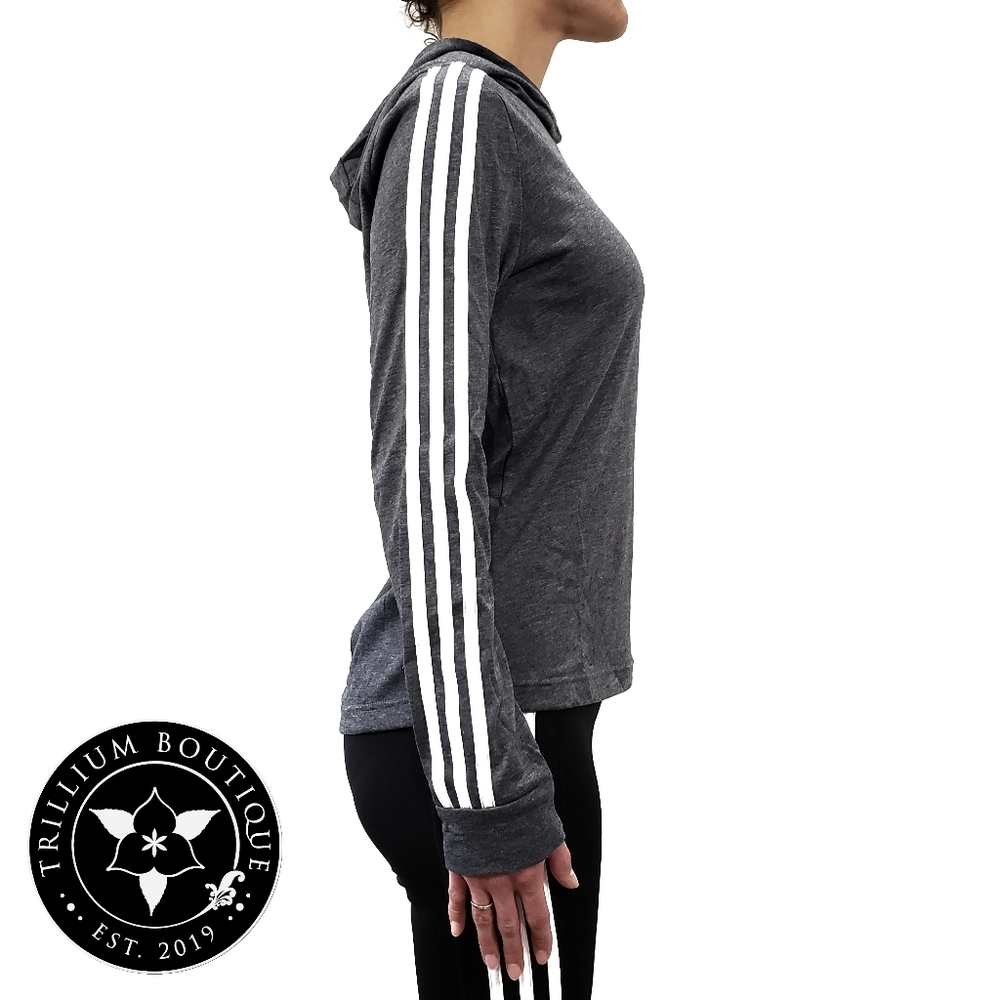 Adidas Climalite Women's Jersey Hoodie Heather Black XS NWT - Picture 4 of 5